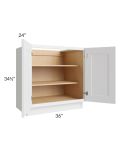 Salem White 36" Full Height Door Base Cabinet