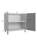 Euro Grey 36" Full Height Door Base Cabinet