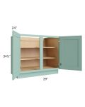 Midtown Mint Green Shaker 39" Full Height Door Base Cabinet