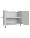 Euro White Grain 42" Full Height Door Base Cabinet
