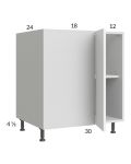 Euro Gloss White 37" - 40" Full Height Door Blind Base Corner Cabinet