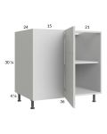 Euro White Grain 46" - 49" Full Height Door Blind Base Corner Cabinet