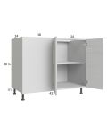 Euro White Grain 49" - 52" Full Height Door Blind Base Corner Cabinet 