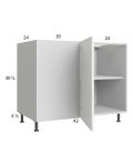 Euro Gloss White 49" - 52" Full Height 2-Door Blind Base Corner Cabinet 