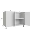 Euro Gloss White 52" - 55" Full Height 2-Door Blind Base Corner Cabinet