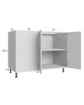 Euro White Grain 52" - 55" Full Height 2-Door Blind Base Corner Cabinet