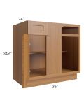 Artisan Walnut Shaker 39"-42" Blind Base Corner Cabinet