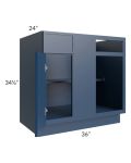 Portland Navy Blue 39"-42" Blind Base Corner Cabinet