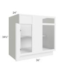 Portland White 39"-42" Blind Base Corner Cabinet