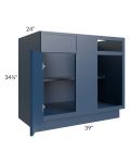 Portland Navy Blue 42"-45" Blind Base Corner Cabinet
