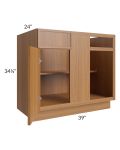 Portland Walnut 42"-45" Blind Base Corner Cabinet