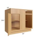 Portland Sand 42"-45" Blind Base Corner Cabinet 
