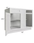 Heather Grey Shaker 45"-48" Blind Base Corner Cabinet