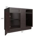 Brazilian Shaker 45"-48" Blind Base Corner Cabinet