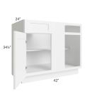 Aspen White Shaker 45"-48" Blind Base Corner Cabinet