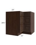 Biscotti Caf?? Glazed 36" Corner Three Drawer Base Cabinet