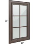 Biscotti Caf?? Glazed 18x30 Mullion Glass Door