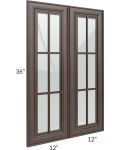 Biscotti Caf?? Glazed 24x36 Mullion Glass Door