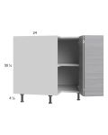 Euro Grey 33" Corner Base Cabinet