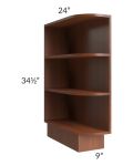 Phoenix Caramel Glaze 9" Base End Shelf Open Cabinet