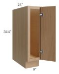 Township Rift Oak 9" Full Height Door Base Cabinet
