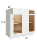 Vail White Shaker 39"-42" Blind Base Corner Cabinet