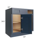 Midtown Blue Shaker 39" - 45" Blind Base Corner Cabinet