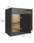 Midtown Black Shaker 39" - 45" Blind Base Corner Cabinet