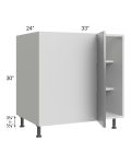 Milan Grey Gloss 39" - 42" Full Height Door Blind Base Corner Cabinet