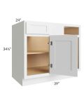 Stratus White 42" - 47-1/4" Blind Base Cabinet
