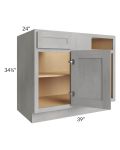 Gramercy Grey Mist 42" - 47-1/4" Blind Base Cabinet