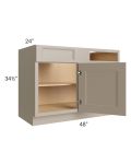 Tuscan Oyster 48" - 51" Blind Base Corner Cabinet