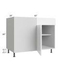 Milan White Gloss 48" - 51" Blind Base Corner Cabinet
