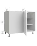 Milan White Gloss 48" - 51" Full Height Door Blind Base Corner Cabinet