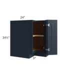Southport Blue Shaker 33" Corner Base Cabinet (Trays sold separately for a Lazy Susan application)