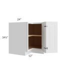 Southport White Shaker 36" Corner Base Cabinet (Trays sold separately for a Lazy Susan application)