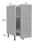 Euro Grey 12" Full Height Door Base Cabinet with Pullout Access 