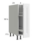 Harbor White 6" Full Height Door Base Pullout Cabinet