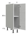 Euro White Grain 9" Full Height Door Base Cabinet
