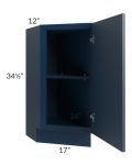 Portland Navy Blue 12" Base Transitional Cabinet (Left)