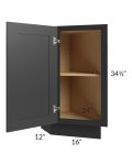 Midtown Black Shaker Base Transitional Cabinet (Left)
