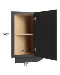 Midtown Black Shaker Base Transitional Cabinet (Right)