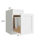 Asheville White Shaker 18" Trash Pullout Base Cabinet
