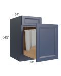 Bayville Blue 18" Trash Pullout Base Cabinet