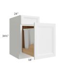 Bayville White 18" Trash Pullout Base Cabinet
