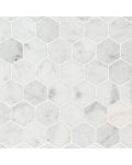 Carrara White 2" Hexagon Honed Mosaic Tile