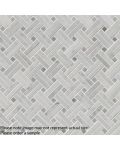 Carrara White Basketweave Pattern Polished Marble