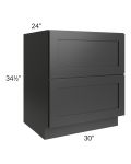 Kingston Steel Grey Shaker 30" 2-Drawer Base Cabinet