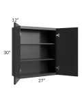 Kingston Steel Grey Shaker 27x30 Wall Cabinet