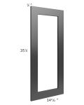 Kingston Steel Grey Shaker 15x36 Glass Door Only